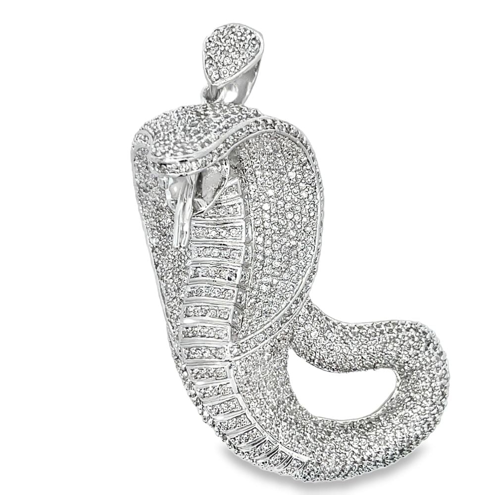 3D Cobra Snake CZ Iced Out Pendant HipHopBling