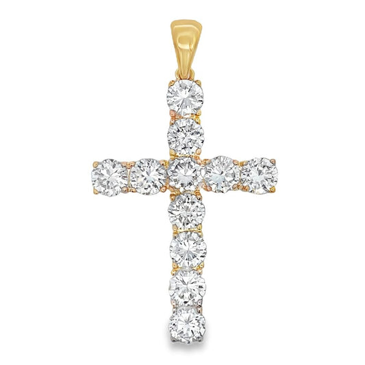 8MM Gold Tennis Cross CZ Iced Out Pendant HipHopBling