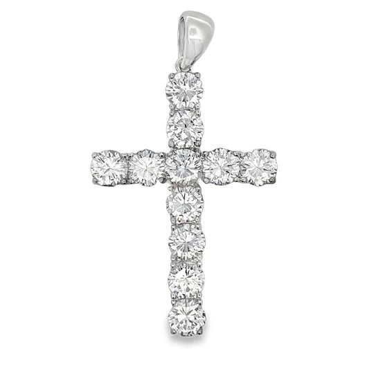 8MM Tennis Cross CZ Iced Out Pendant HipHopBling