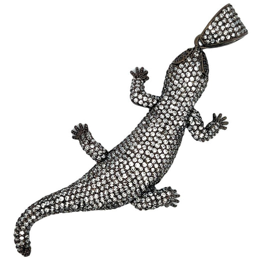 Black Lizard CZ Iced Out Pendant HipHopBling