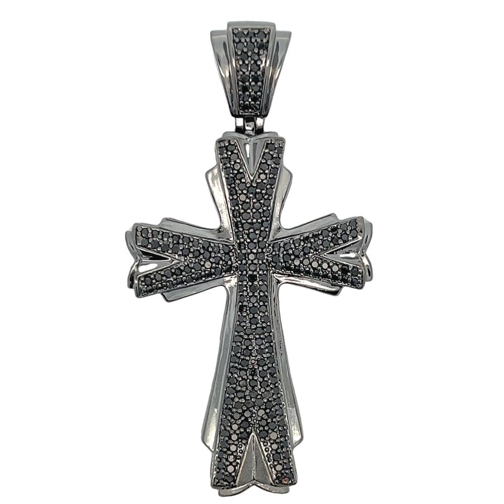 Bling Bling Cross All Black CZ Iced Out Pendant HipHopBling