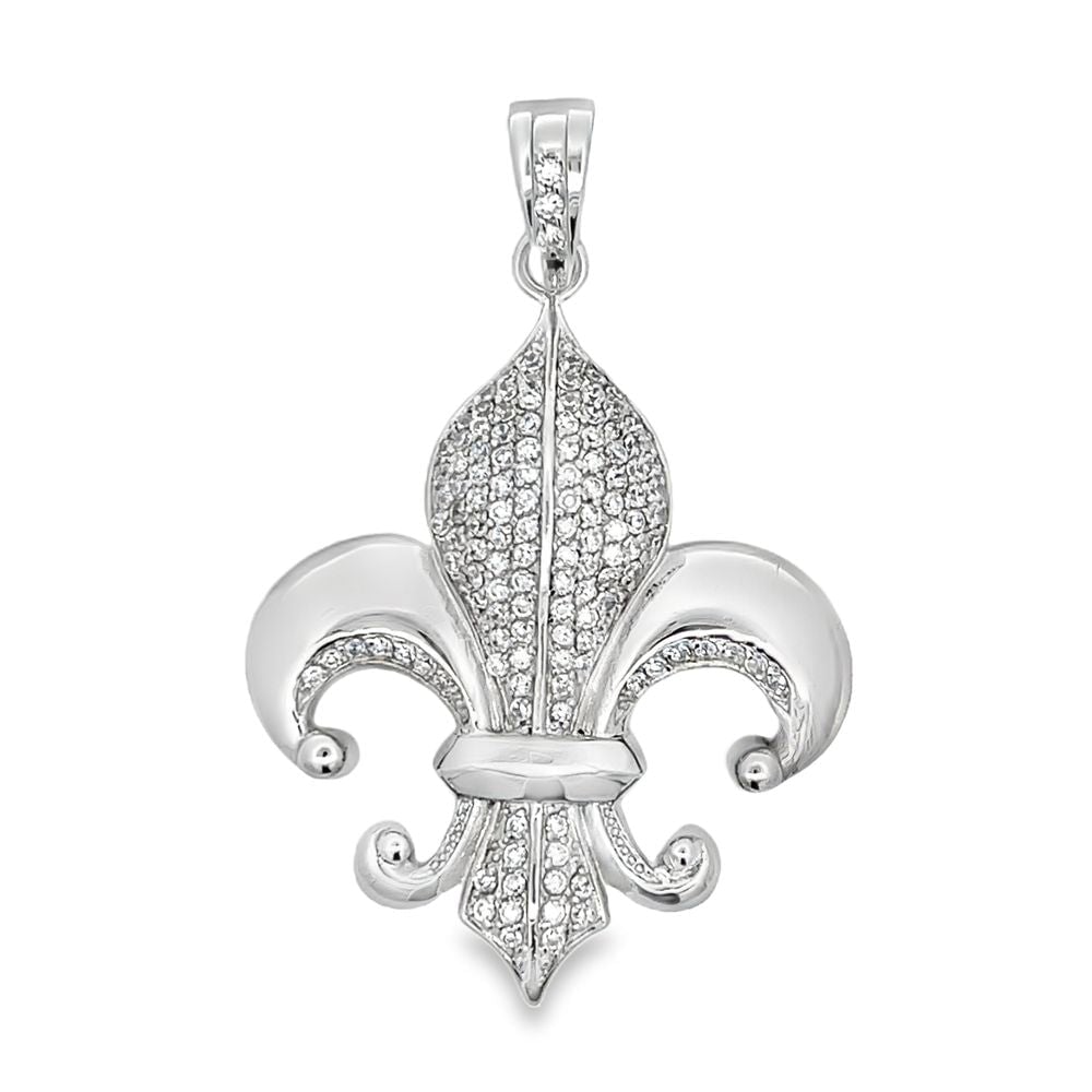 Fleur de Lis CZ Iced Out Pendant HipHopBling