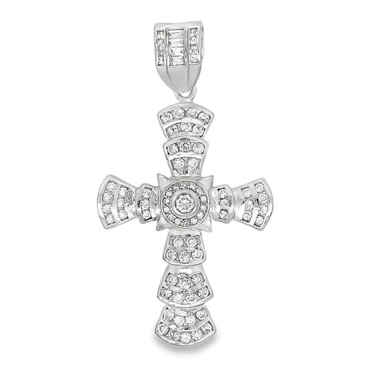 Jazzy Cross CZ Iced Out Pendant HipHopBling