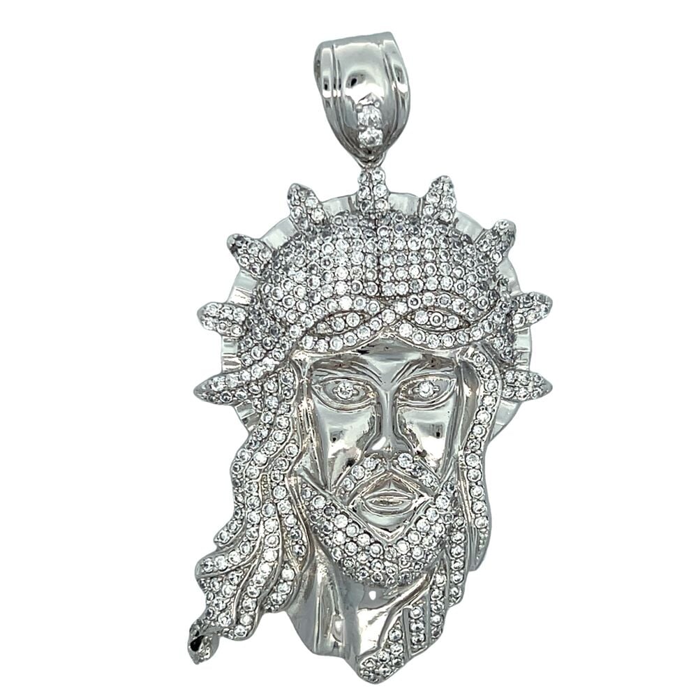 Jesus Halo Crown CZ Iced Out Pendant HipHopBling