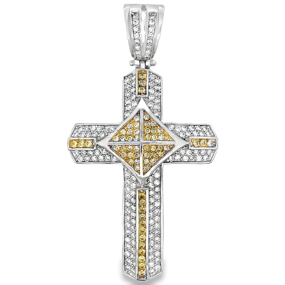 Kite Cross Canary CZ Iced Out Pendant HipHopBling