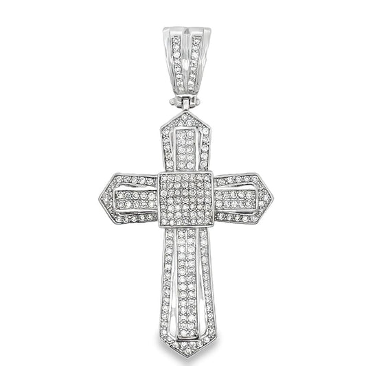 Pointed Ice Cross CZ Iced Out Pendant HipHopBling