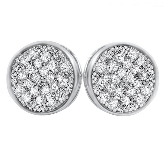 Circle M CZ Micro Pave Bling Bling Earrings