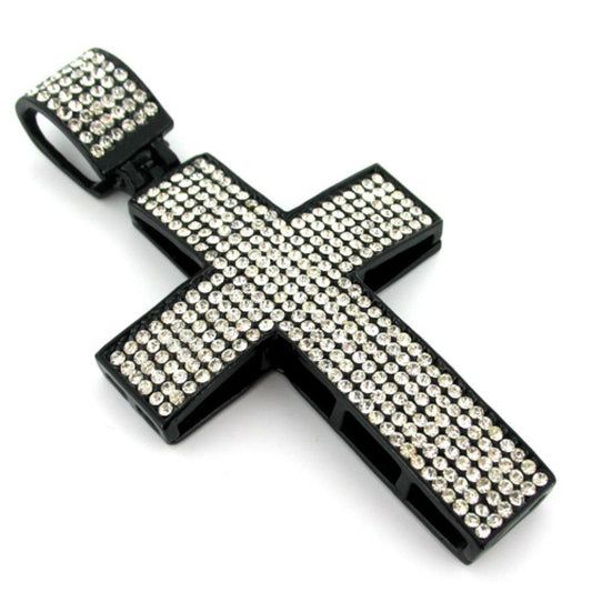 All White on Black Cross