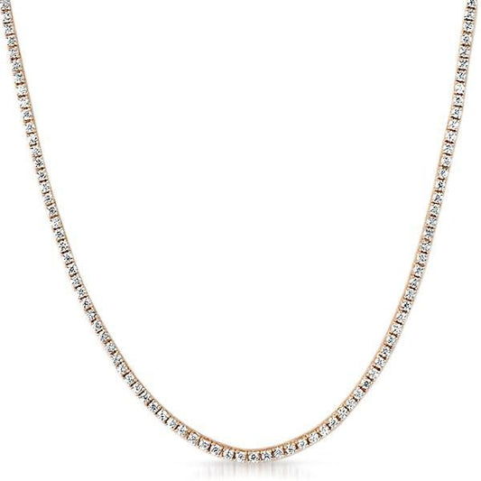 2MM CZ Rose Gold Bling Bling Micro Tennis Chain