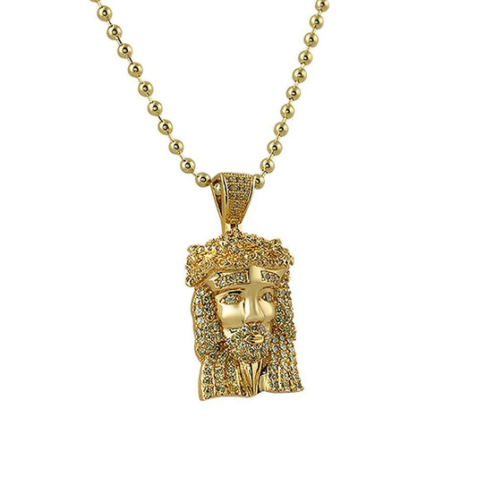 Canary Micro Jesus Piece Pendant Gold