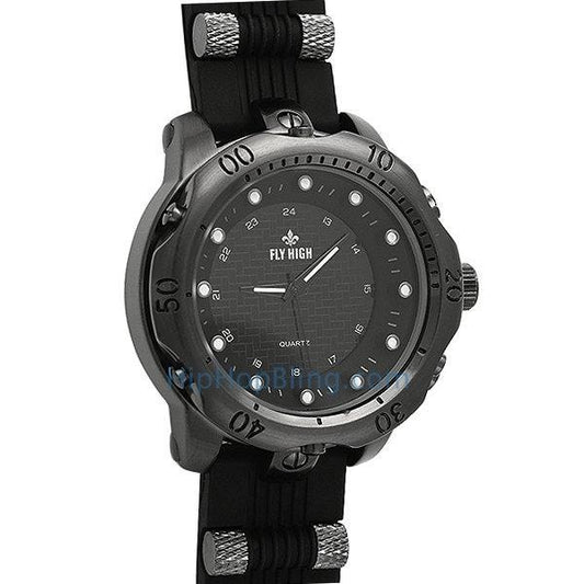 All Black Rubber Fashion Mens Watch