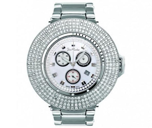 Massive 4 Row Diamond Bezel 10.40ct Joe Rodeo Razor Watch