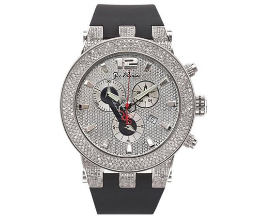 Joe Rodeo Broadway Watch 5.00ct Diamonds Pave Dial Rubber Band