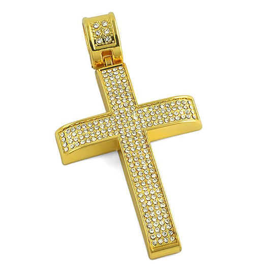 4 Row Bar Gold Cross