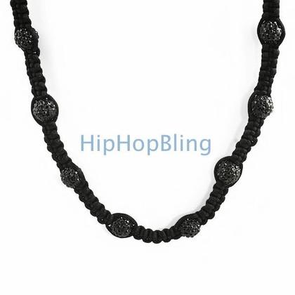 23 Disco Ball Black Bling Bling Necklace