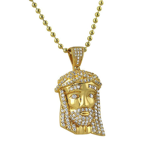 Gold Micro Jesus Piece Pendant