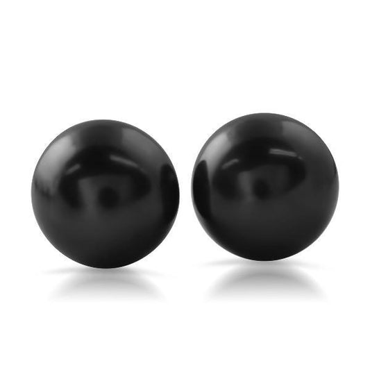 Black Freshwater Pearl .925 Sterling Silver Stud Earrings