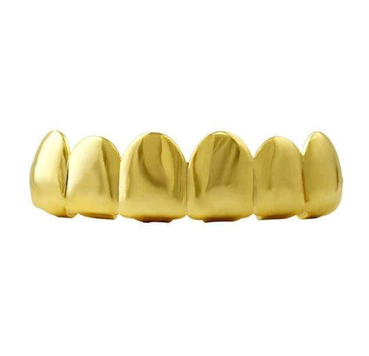 10K Yellow Gold Grillz for Top Teeth