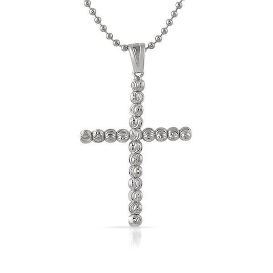 .925 Sterling Silver Moon Cut Cross 4MM