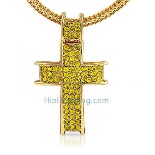 Ice Channel Lemonade Bling Cross Chain Small