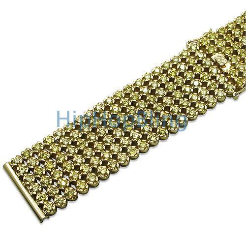 Iced Out Watch Strap Custom Lemonade CZ 6 Rows