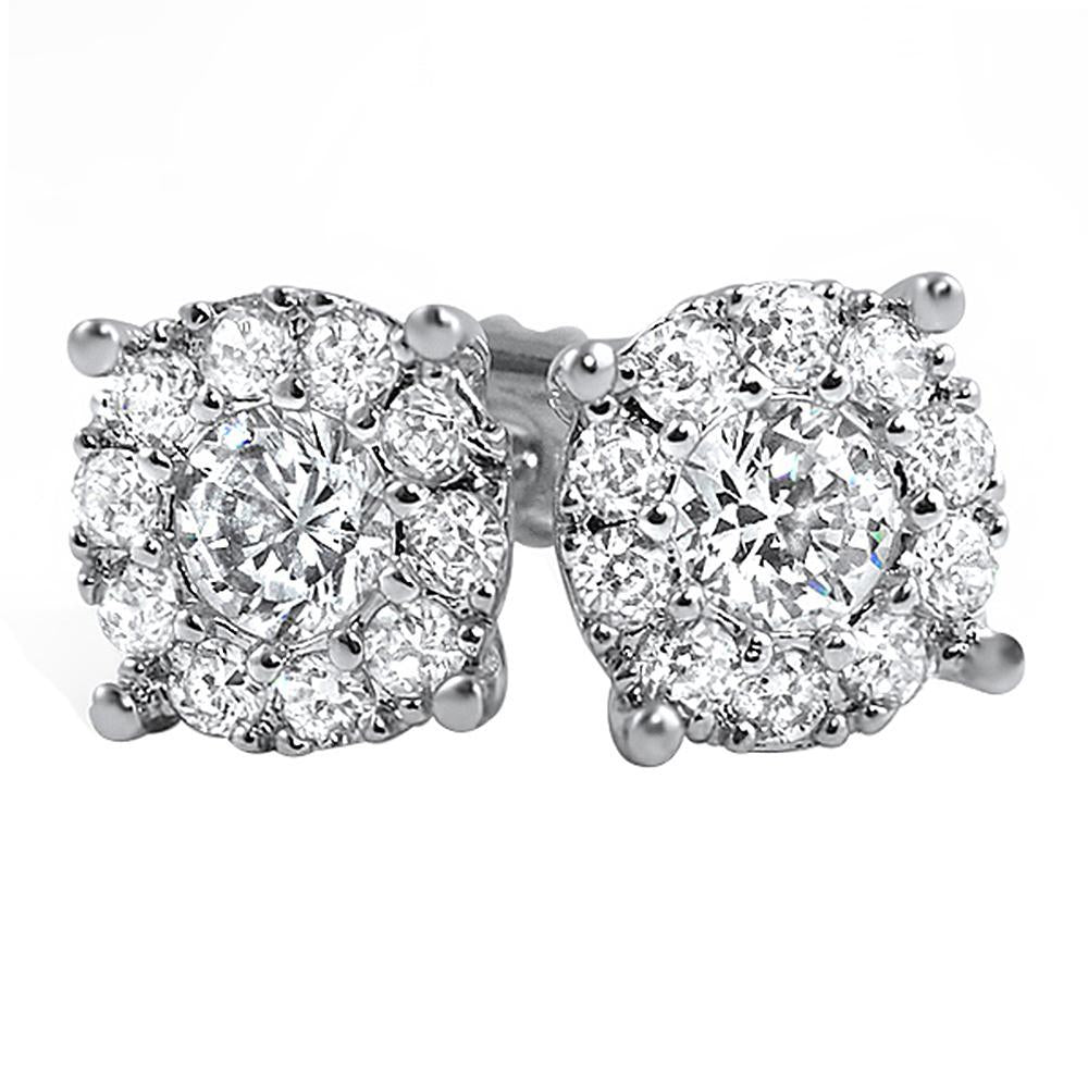 Solitaire Cluster CZ Bling Bling Earrings