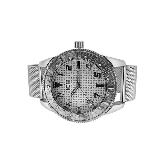 Sporty Silver Mesh Band Fashion Watch