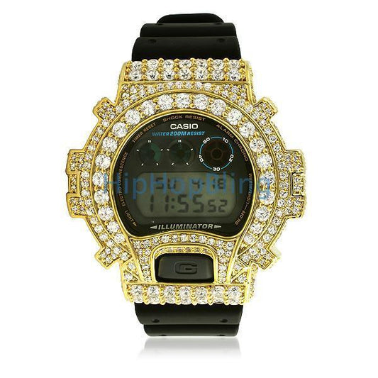 Big Boy Gold CZ Custom G Shock Watch DW6900