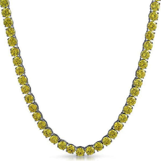 Canary Yellow 6MM CZ Stainless Steel Tennis Chain