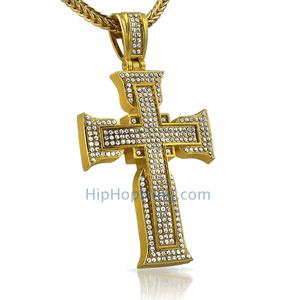 Designer Gold Bling Bling Cross