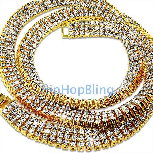 3 Rows of Ice Gold Iced Out Chain