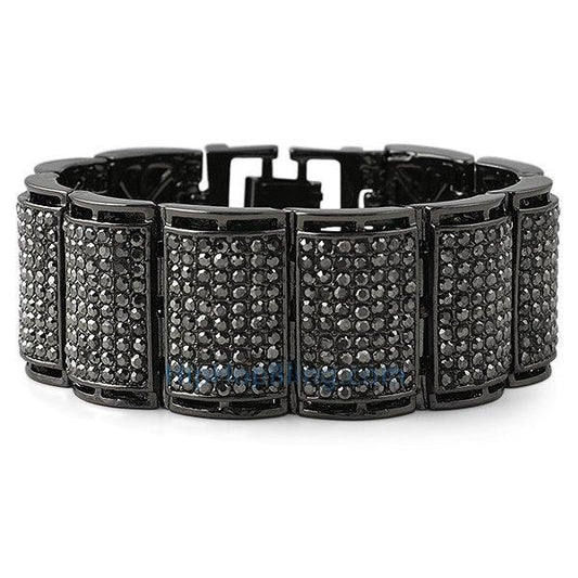 Thick Ice Log Black Bling Bling Bracelet