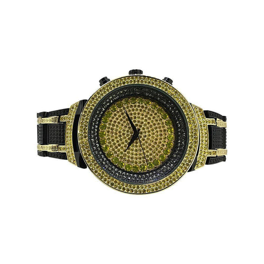 Hip Hop Bling Bling Watch Canary Black Bracelet Set