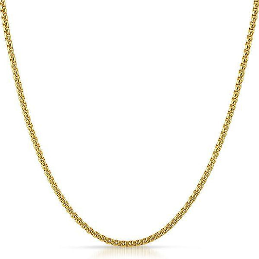 Rounded Box Gold Stainless Steel Chain