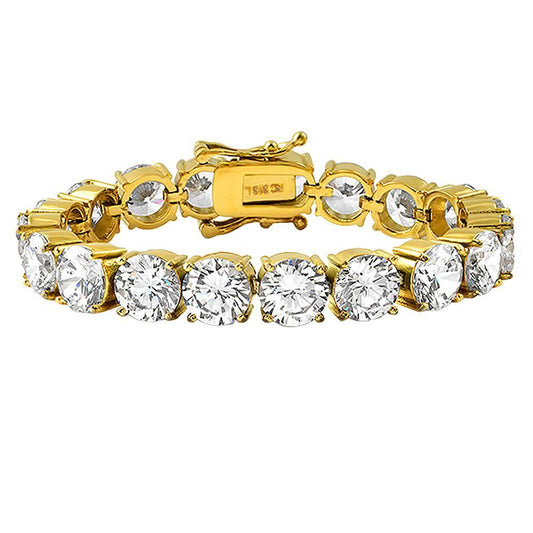 10MM CZ Gold 316L Bling Bling Tennis Bracelet