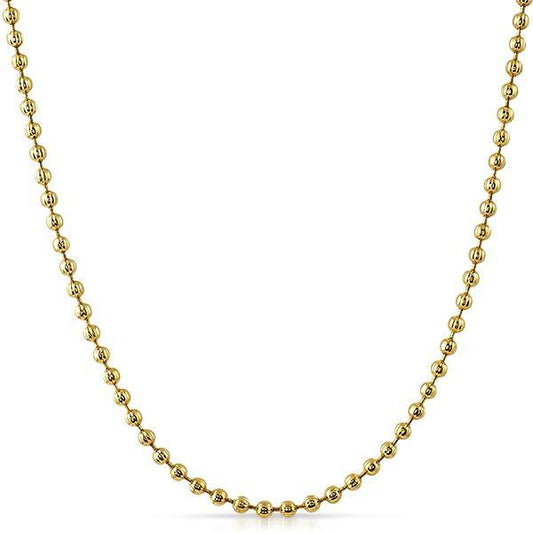 2.5MM Triple Thick Gold Moon Cut Chain 36"