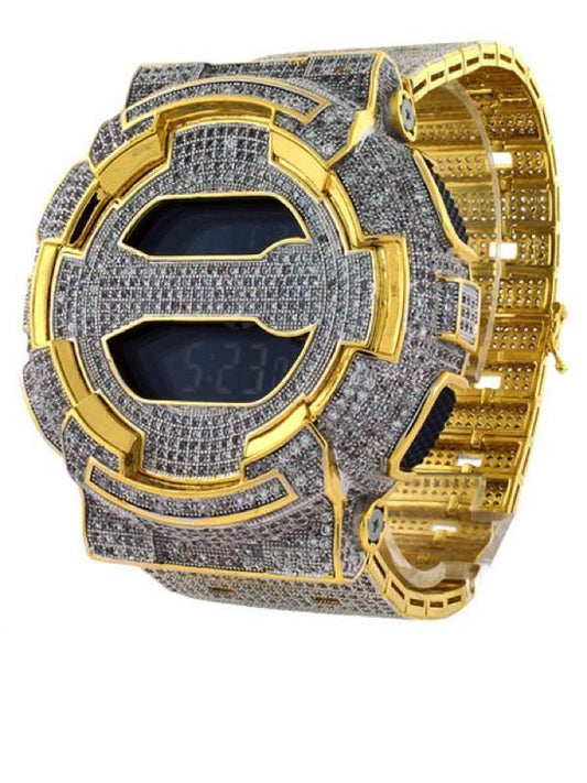 Gold Mega Iced Out Bling Custom Made GA100 G Shock Watch