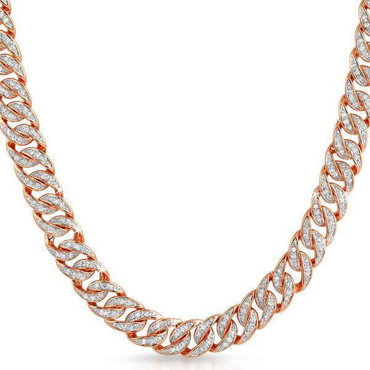 Rose Gold CZ Cuban Bling Bling Chain