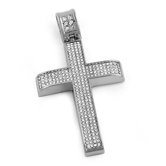 4 Row Bar Rhodium Cross