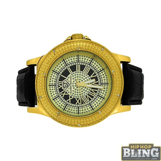 Unique Super Techno Diamond Watch Gold