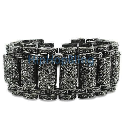 Mega Ice Rolls Black Bling Bling Bracelet