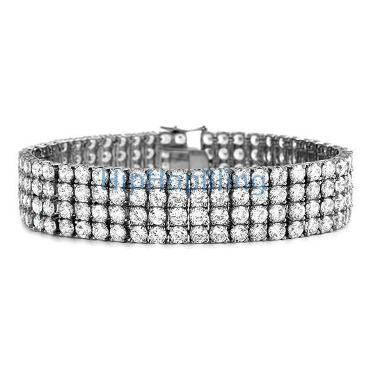 316L Stainless Steel Bling Bling 4 Row Bracelet