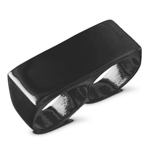 2 Finger Ring Black Stainless Steel