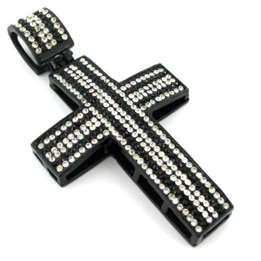 Black  White Striped Down Cross