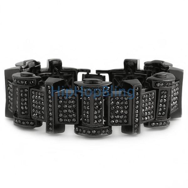 Ice Bars Black Hip Hop Bracelet