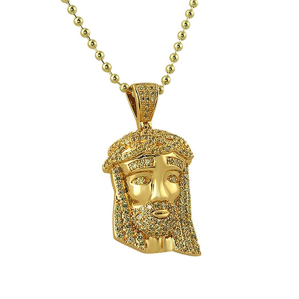 Canary Gold Micro Jesus Pendant