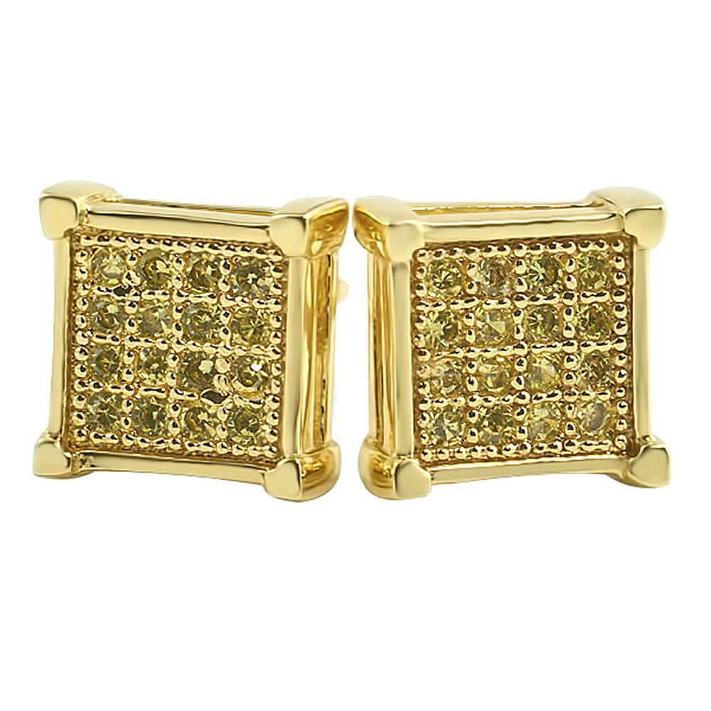 Box CZ Hip Hop Lemonade Iced Out Earrings