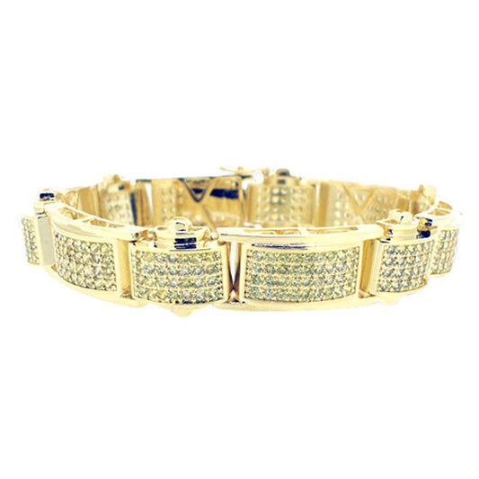 Domed Lemonade Micro Pave CZ Hip Hop Bracelet