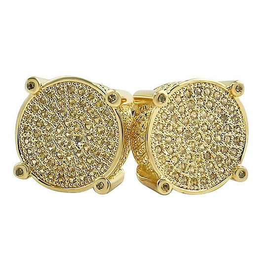 Micro Pave Solitaire Lemonade CZ Iced Out Earrings