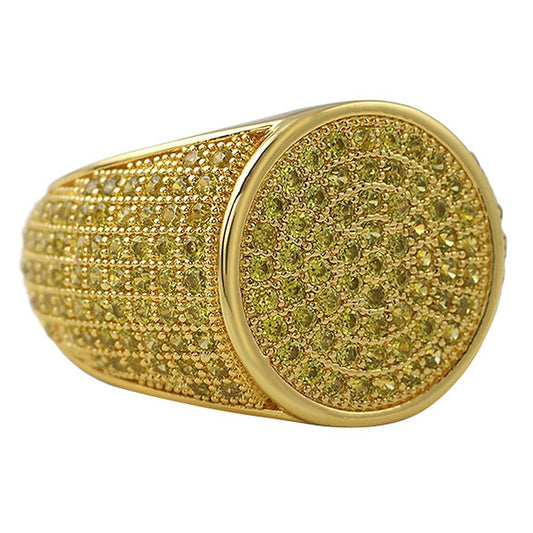 Round Lemonade CZ Micro Pave Bling Ring